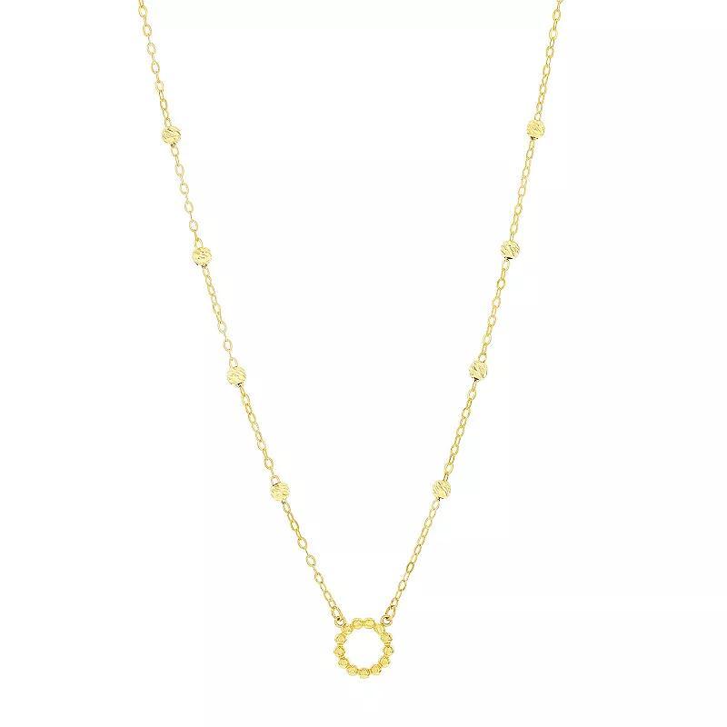 Divine Gold 14k Gold Circle Beaded Necklace, Womens Yellow Product Image