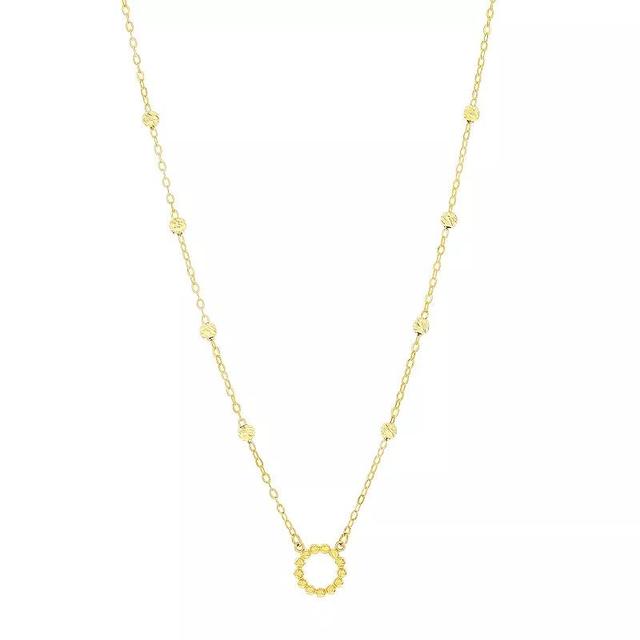 Divine Gold 14k Gold Circle Beaded Necklace, Womens Yellow Product Image