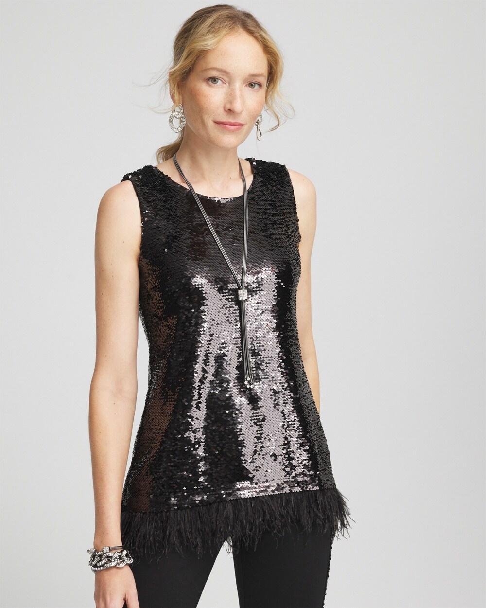 Women's Faux-Feather Sequin Tank Top product image