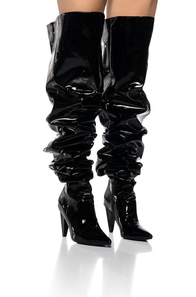 AZALEA WANG JETAIME BLACK PATENT BOOT Product Image