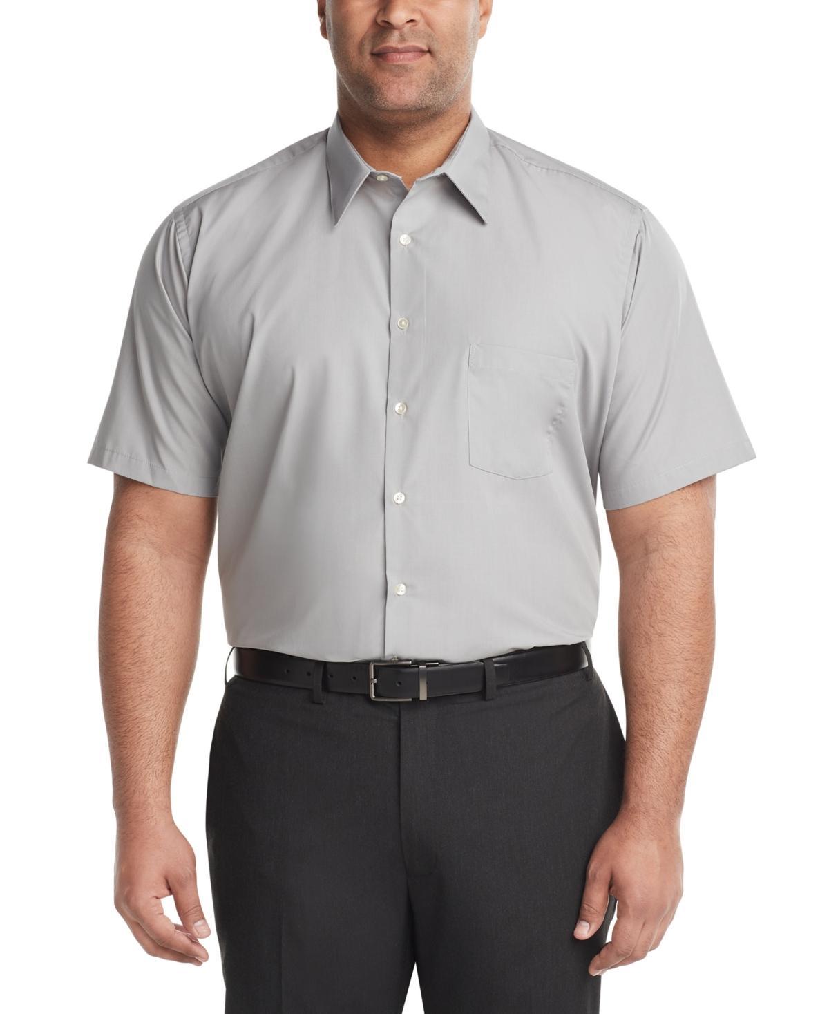 Van Heusen Mens Big & Tall Poplin Short Sleeve Dress Shirt Product Image