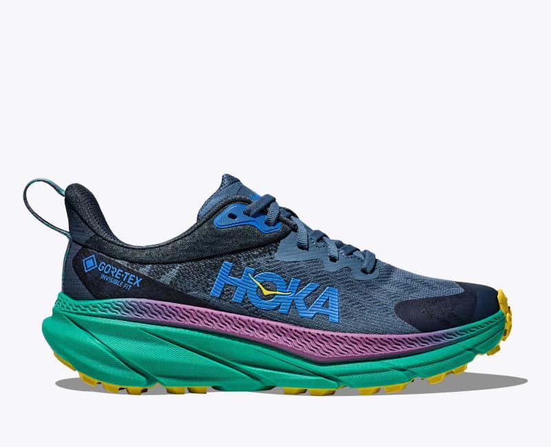 HOKA Womens Challenger 7 GTX Shoes in Cerise/Real Teal, Size 8.5 Product Image