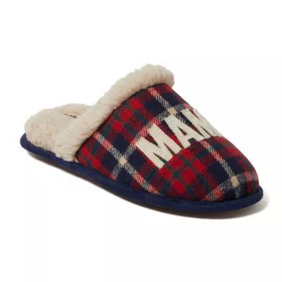 Dearfoams Mama Bear Plaid Scuff Womens Slip-On Slippers Product Image