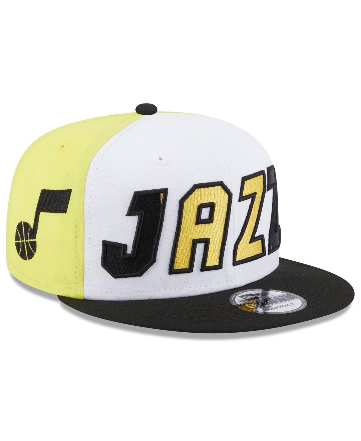 Mens New Era White Utah Jazz Back Half 9FIFTY Snapback Hat - White Product Image