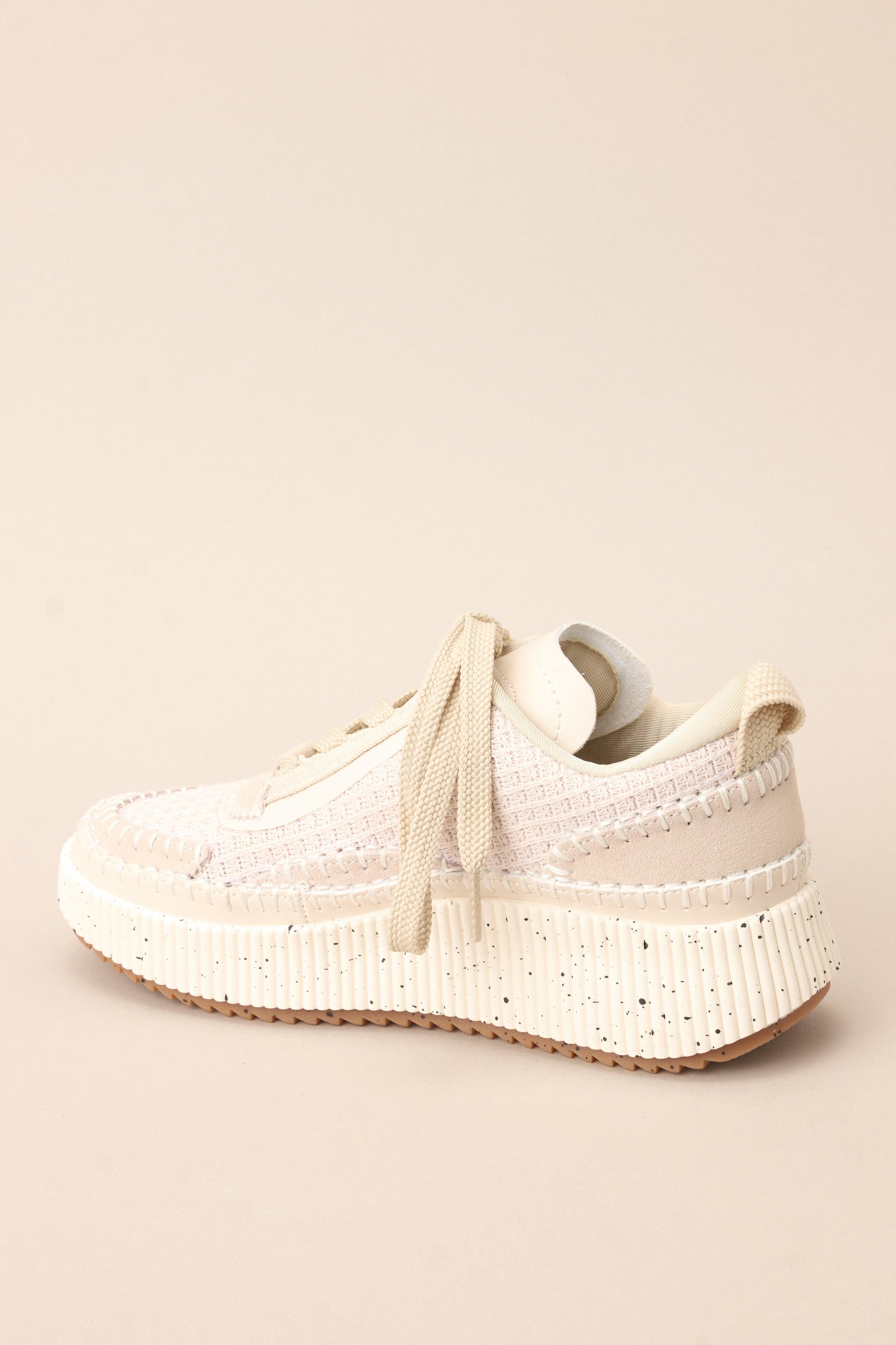 Dig In Your Heels Beige Platform Sneakers Product Image