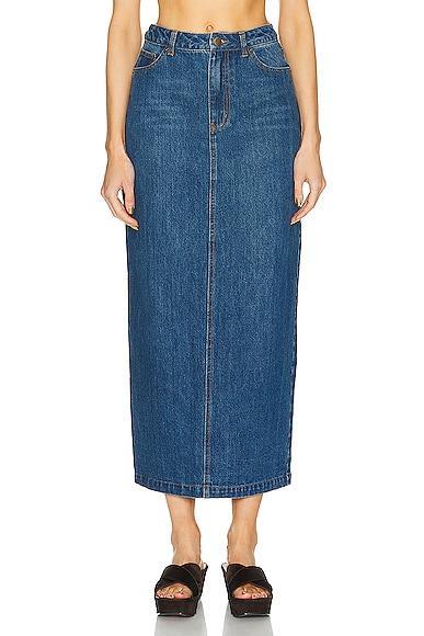 Posse Harvey Maxi Skirt in Blue Product Image