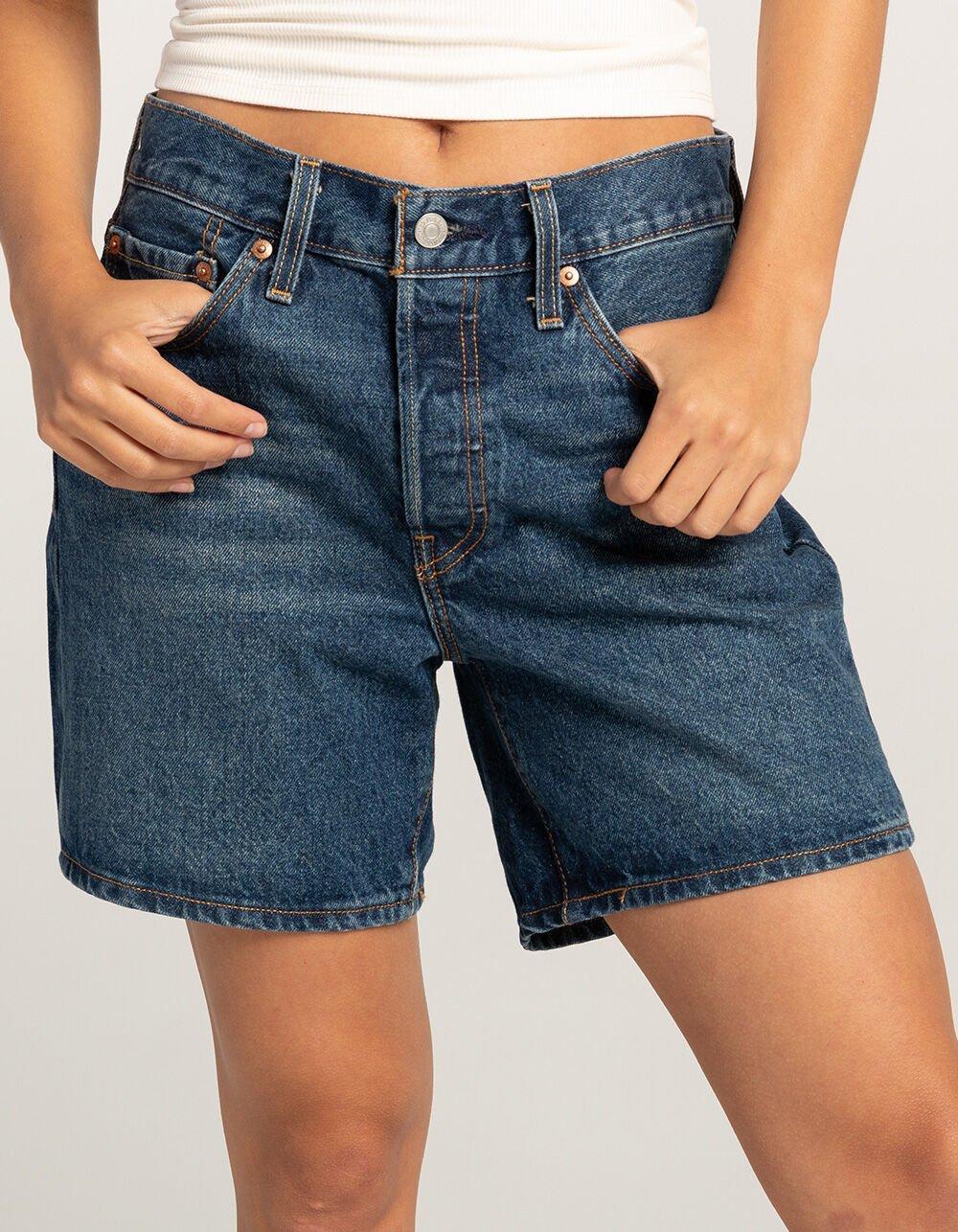 LEVI'S 501 Mid Thigh Womens Denim Shorts - Pleased To Meet You Product Image