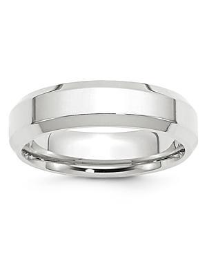 Bloomingdales Mens 6mm Bevel Edge Comfort Fit Band in 14K White Gold - 100% Exclusive Product Image