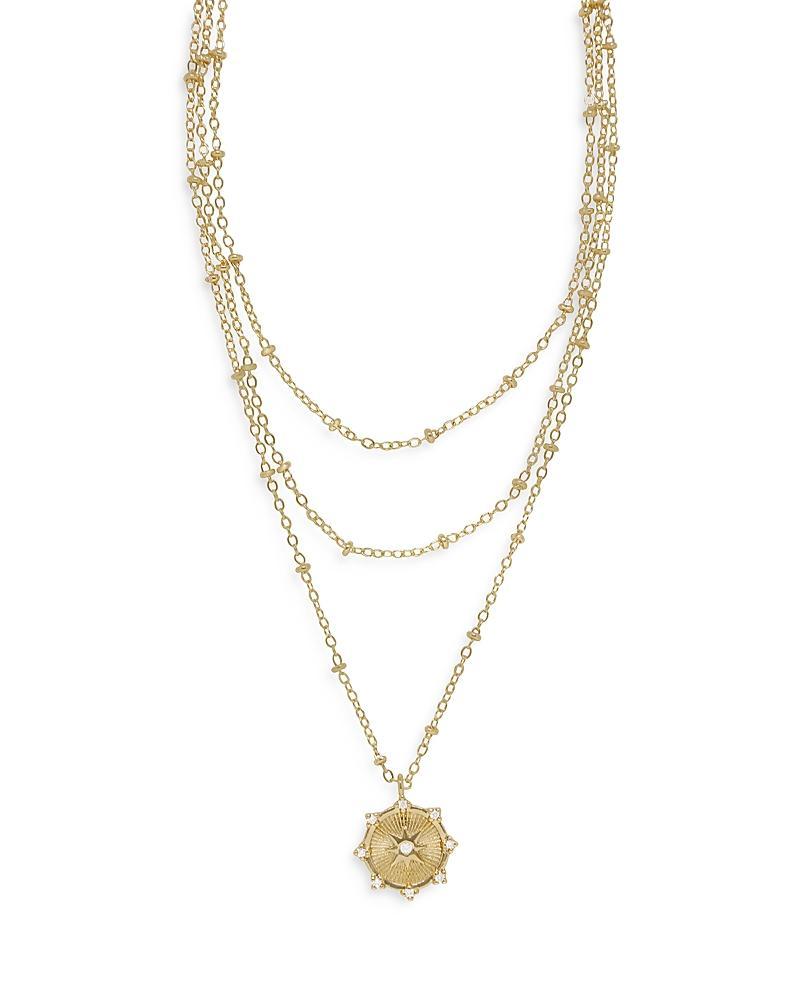 Ettika Compass Keepsake Layered 18K Gold Plated Necklace, 14-17 Product Image