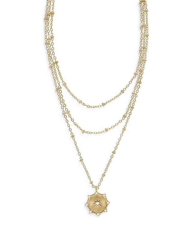 Ettika Compass Keepsake Layered 18K Gold Plated Necklace, 14-17 Product Image