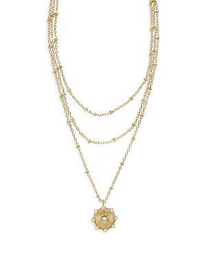 Ettika Compass Keepsake Layered 18K Gold Plated Necklace, 14-17 Product Image