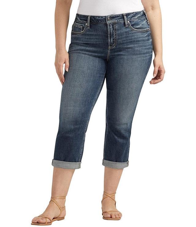 Silver Jeans Co. Plus Size Suki Mid Rise Power Stretch Flag Back Pocket Capri Jeans Product Image