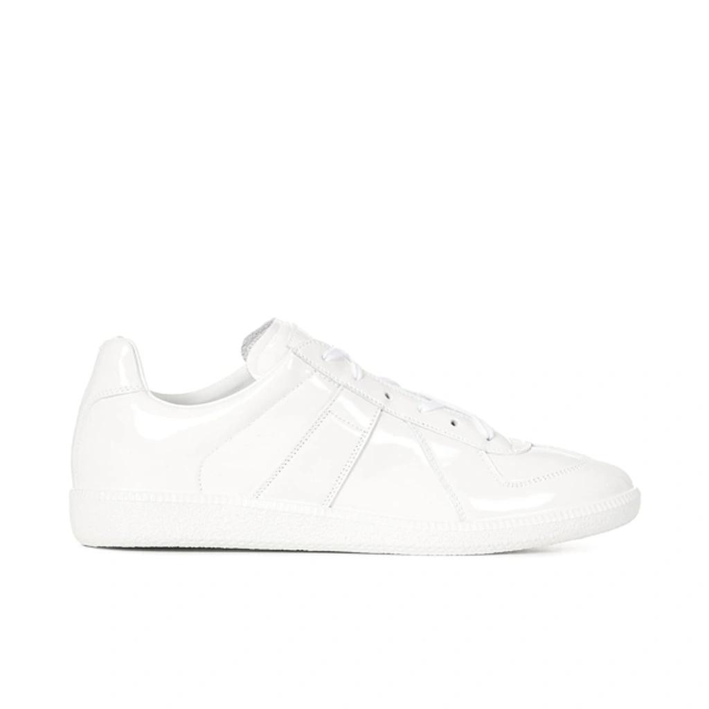 20mm Replica Rubberized Leather Sneakers In White Product Image