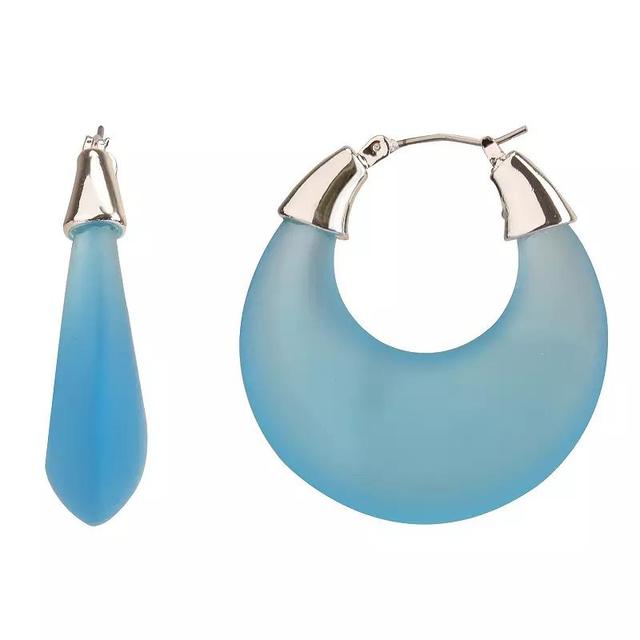 Womens Acrylic Gypsy Hoop Earrings, Blue Product Image