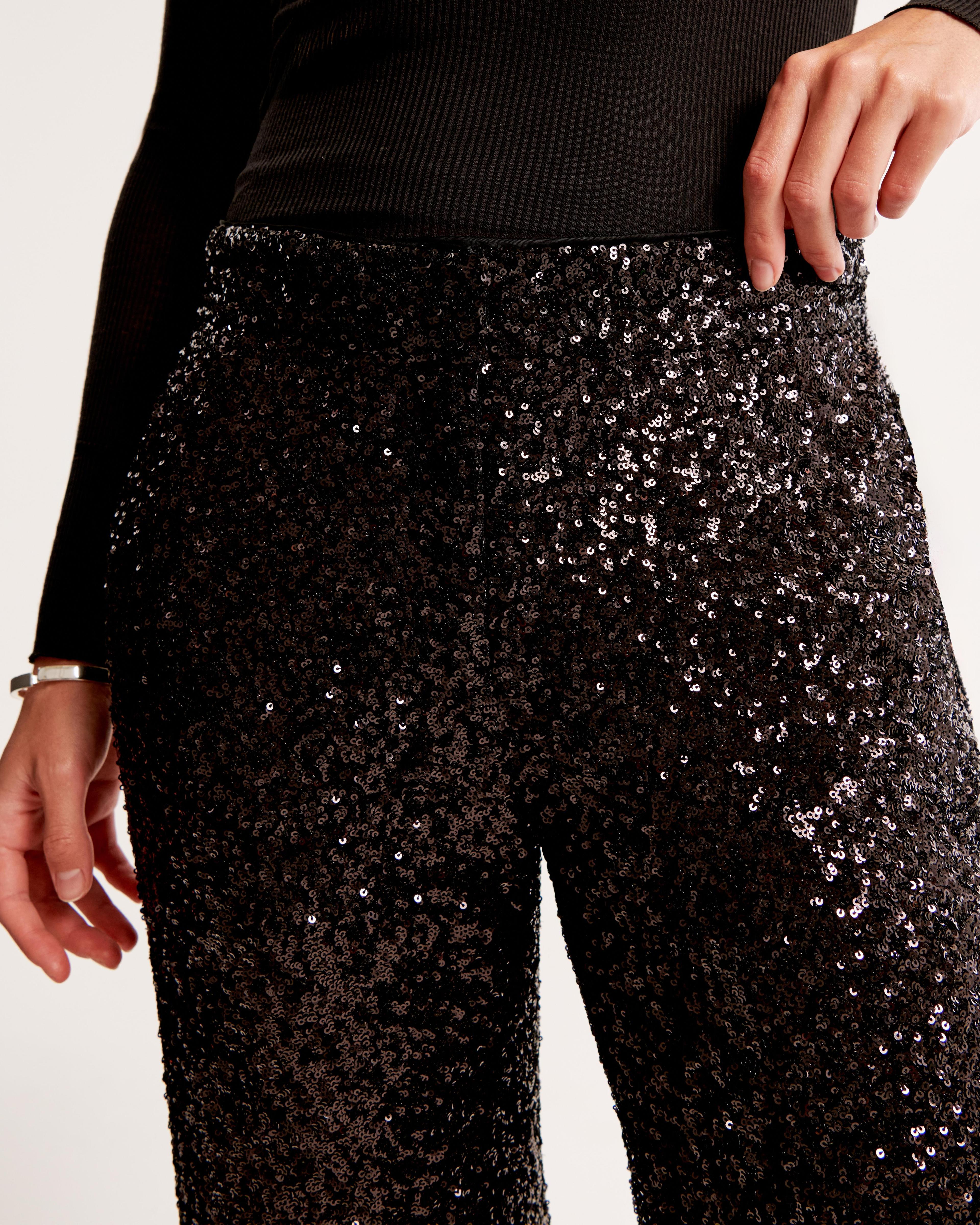 Low Rise Sequin Wide Leg Pant Product Image