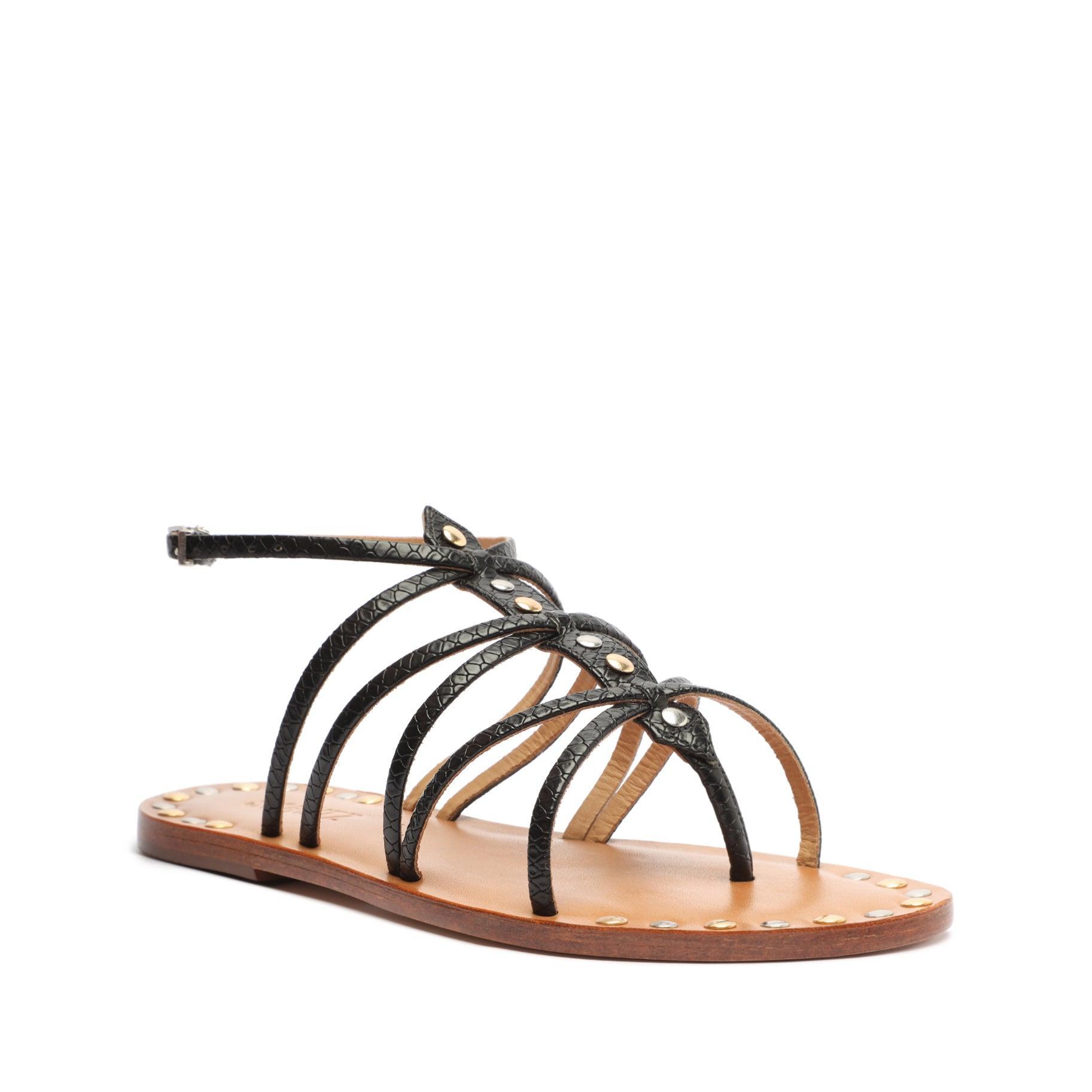 Malaya Casual Snake-Embossed Leather Sandal Female Product Image