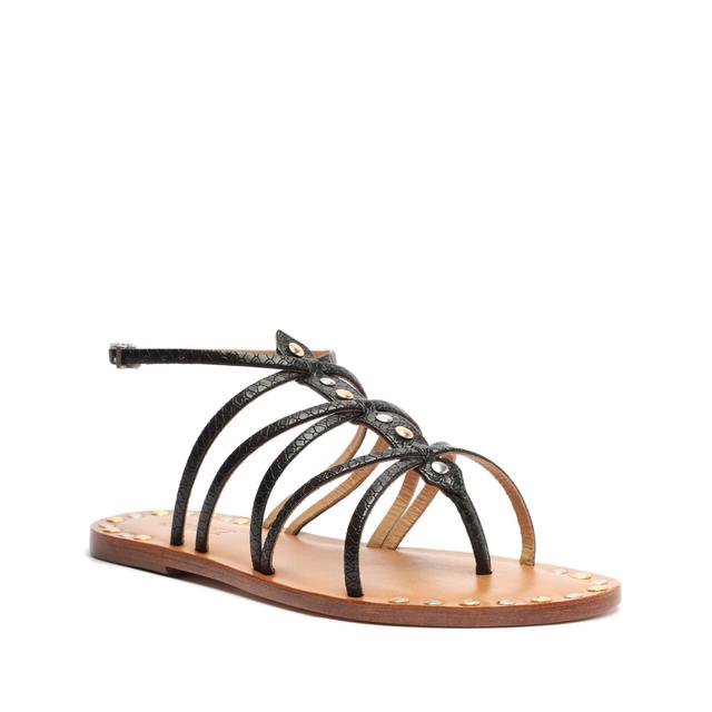 Malaya Casual Snake-Embossed Leather Sandal Female Product Image