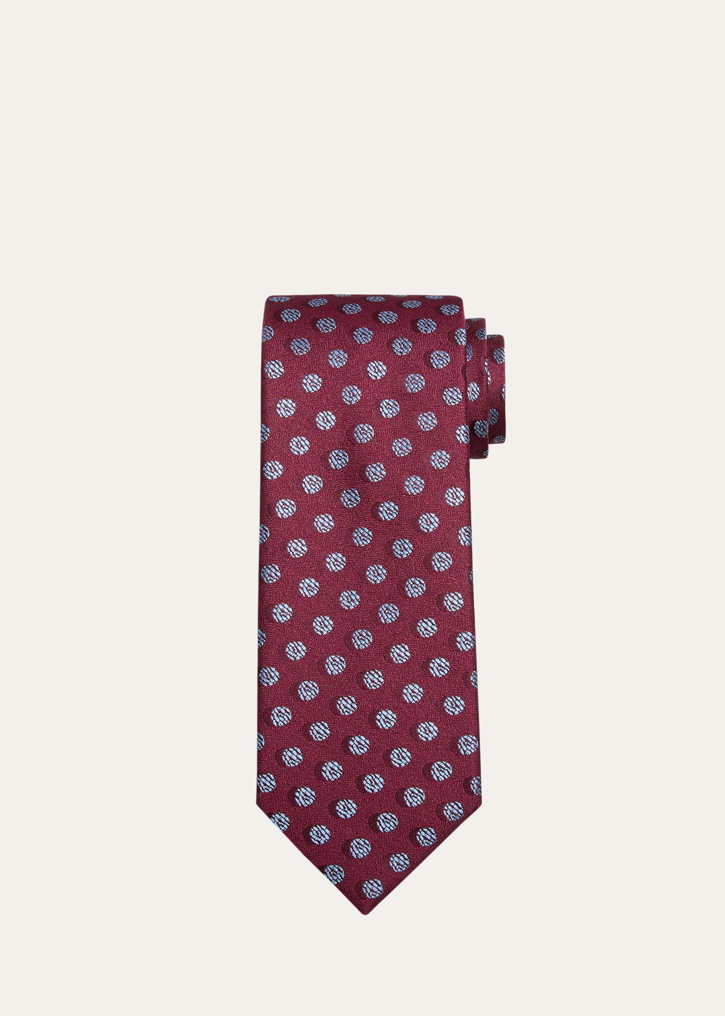 Mens Large Dot Silk Tie Product Image