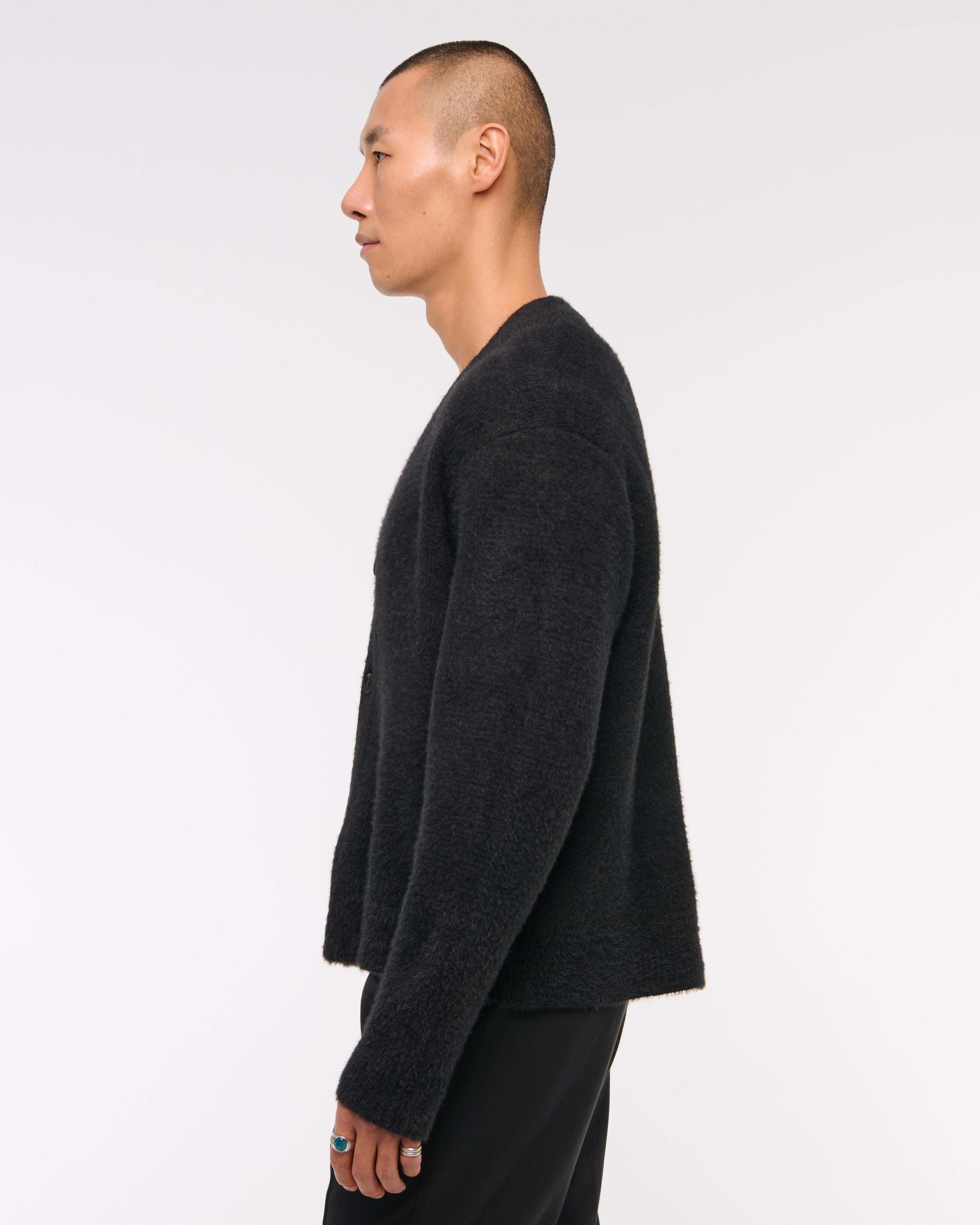 Fuzzy Cropped Cardigan Product Image