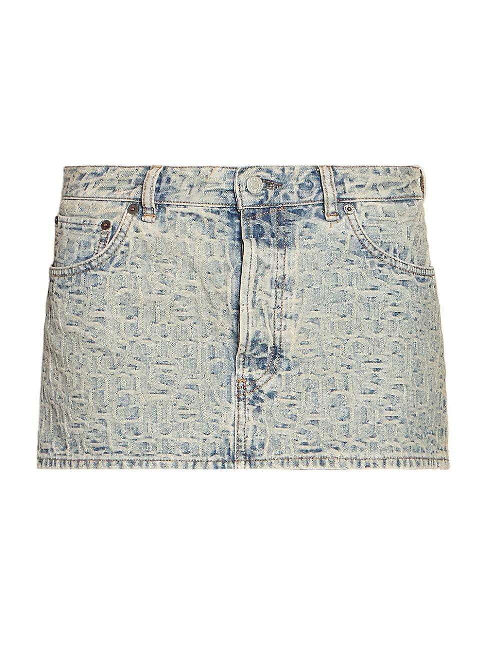 Womens Macaria Monogram Denim Miniskirt Product Image