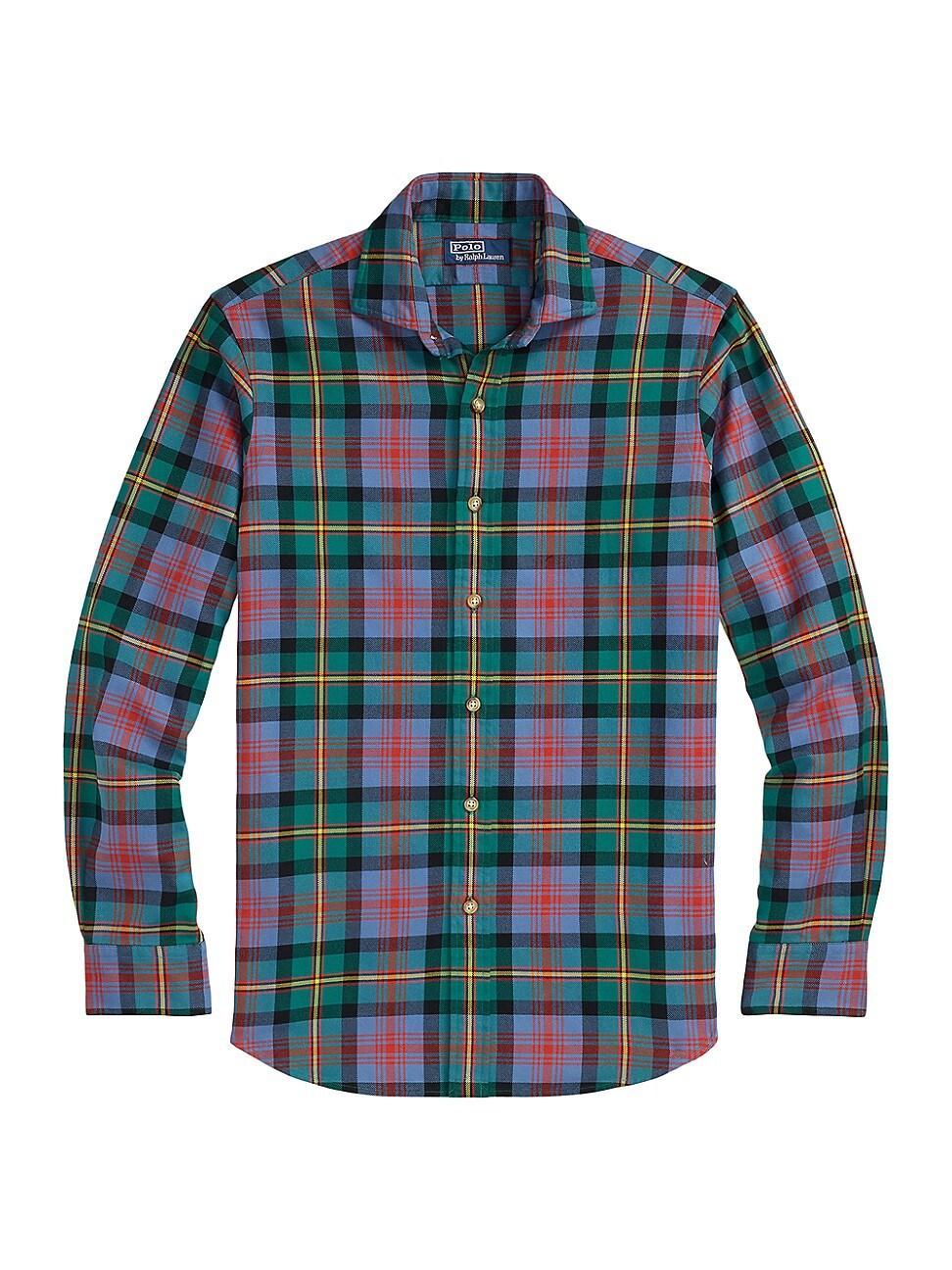 Mens Classic-Fit Plaid Flannel Shirt Product Image