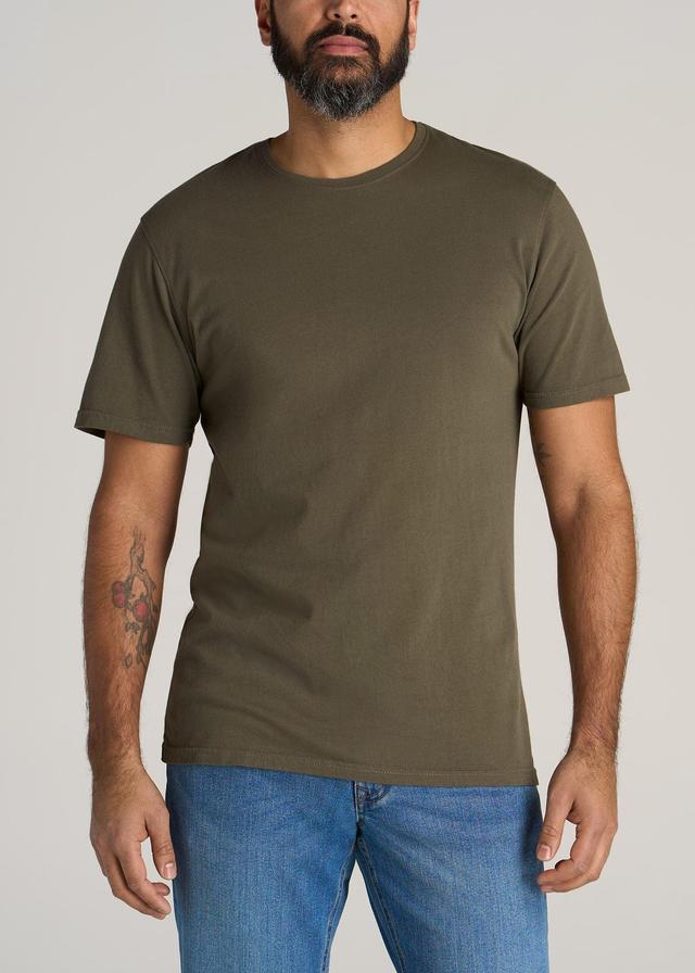 LJ&S Men's Tall REGULAR-FIT Crew Neck Tee in Surplus Green Male Product Image