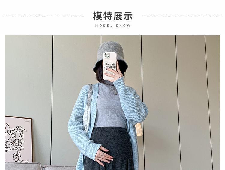 Maternity High Waist Plain Cropped Loose Fit Pants Product Image