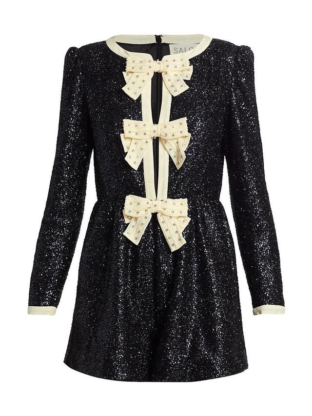 Womens Camille Sequin Bow Playsuit Product Image