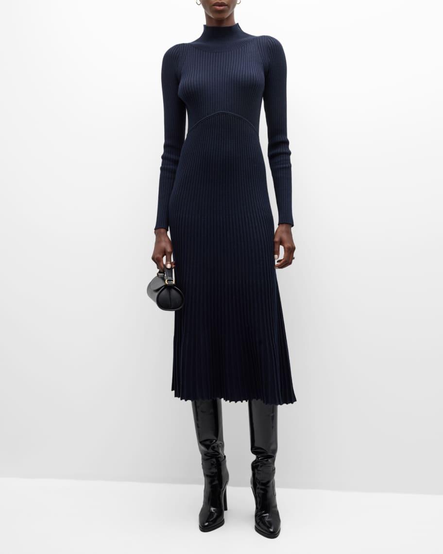 Divana Ribbed Mock-Neck Midi Dress Product Image