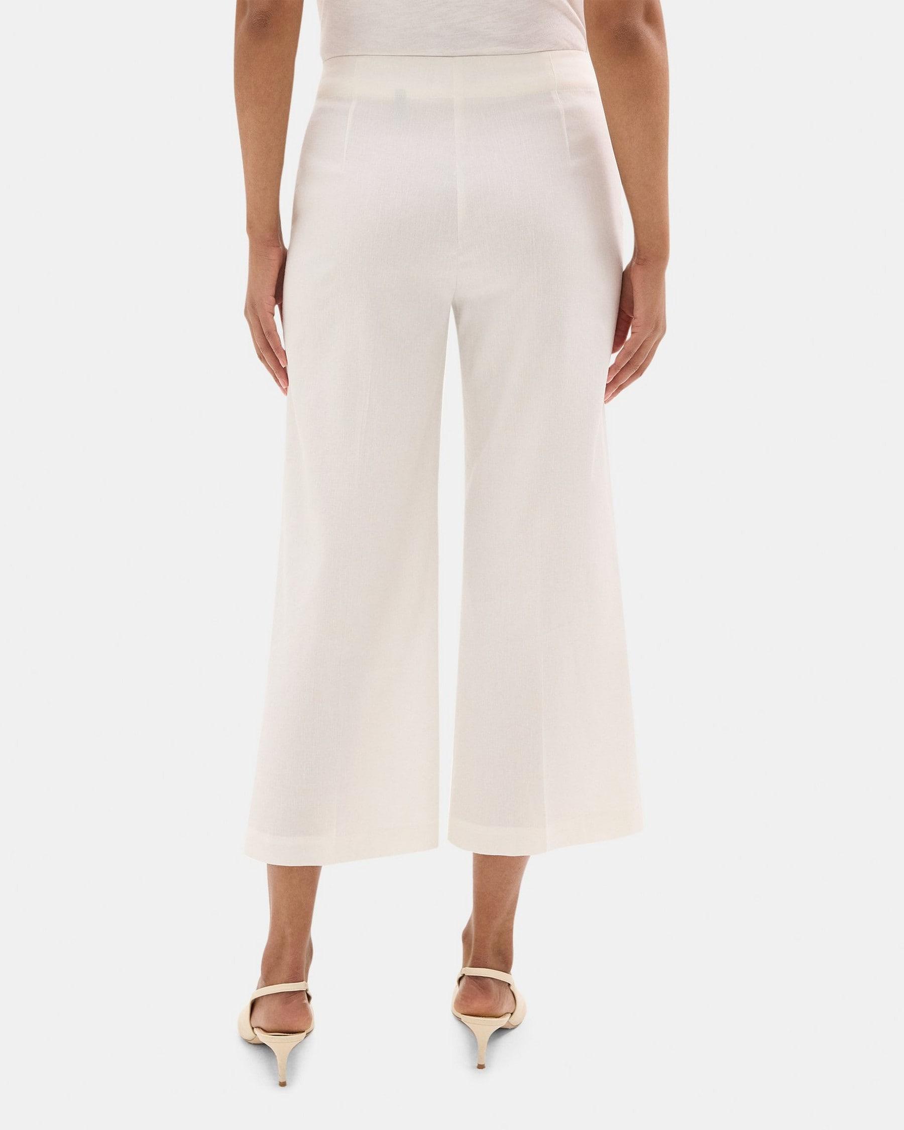 Wide-Leg Pant in Stretch Linen-Blend Product Image