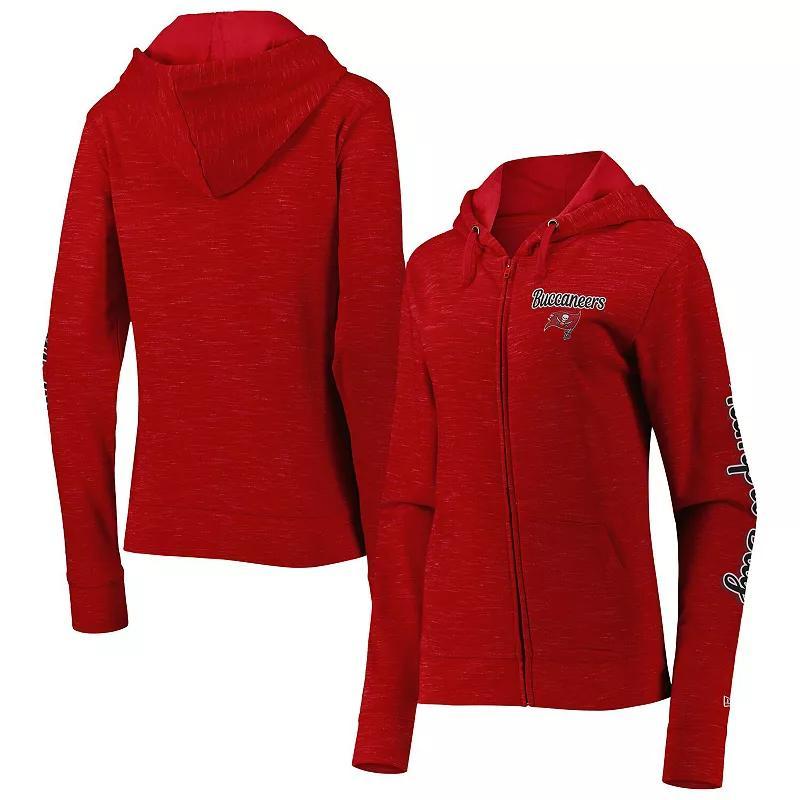 Womens New Era Tampa Bay Buccaneers Reverse Space-Dye Full-Zip Hoodie Product Image