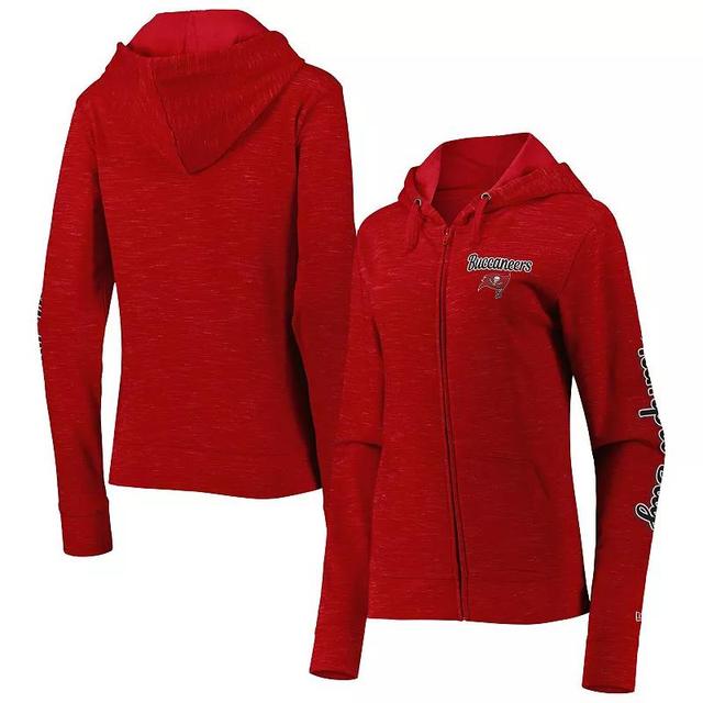 Womens New Era Red Tampa Bay Buccaneers Reverse Space-Dye Full-Zip Hoodie Product Image