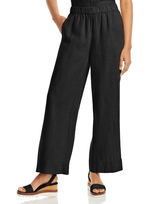 Womens Wide-Leg Linen Pants Product Image