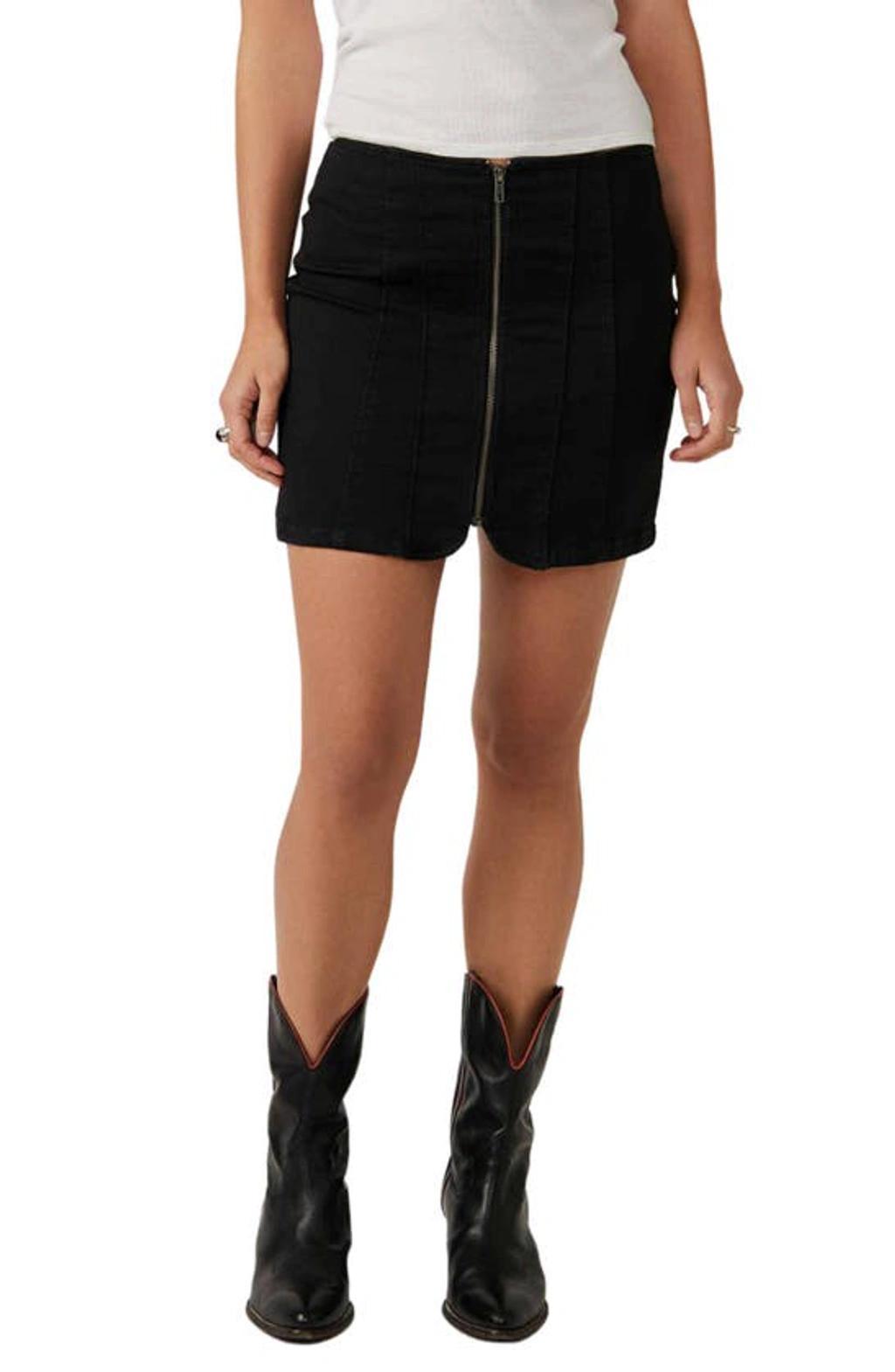 Layla Denim Mini Skirt In Black Product Image