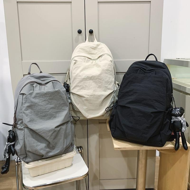 Plain Multi-Pocket Backpack Product Image