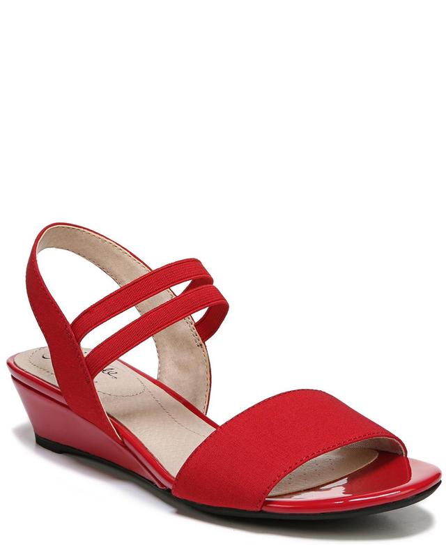 LifeStride Yolo Womens Wedge Sandals Red Product Image