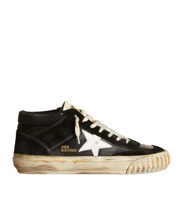 GOLDEN GOOSE Mid-star Leather Sneakers In Black Product Image