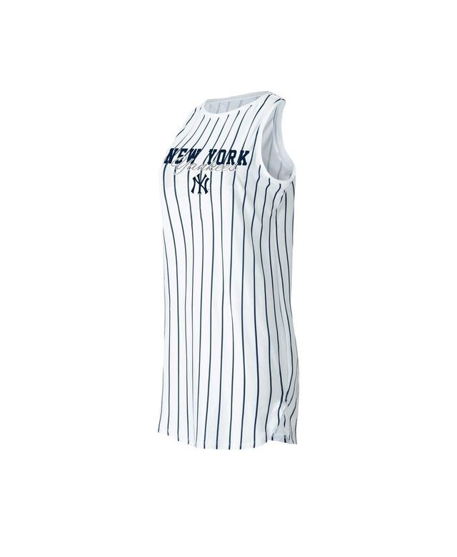 Womens Concepts Sport White Boston Red Sox Reel Pinstripe Knit Sleeveless Nightshirt Product Image