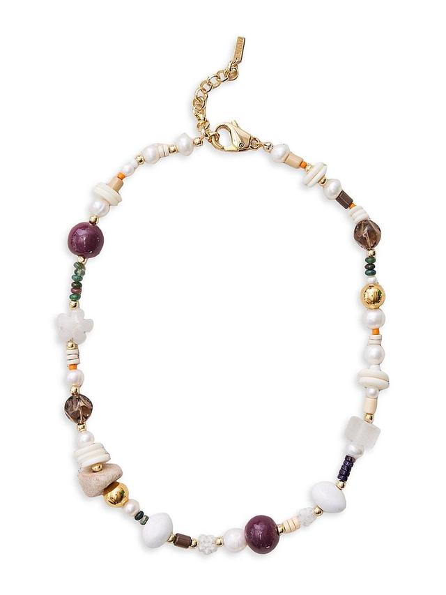 Womens Kruze 14K & 18K Gold-Plated, Freshwater Pearl & Multi-Gemstone Bead Necklace Product Image