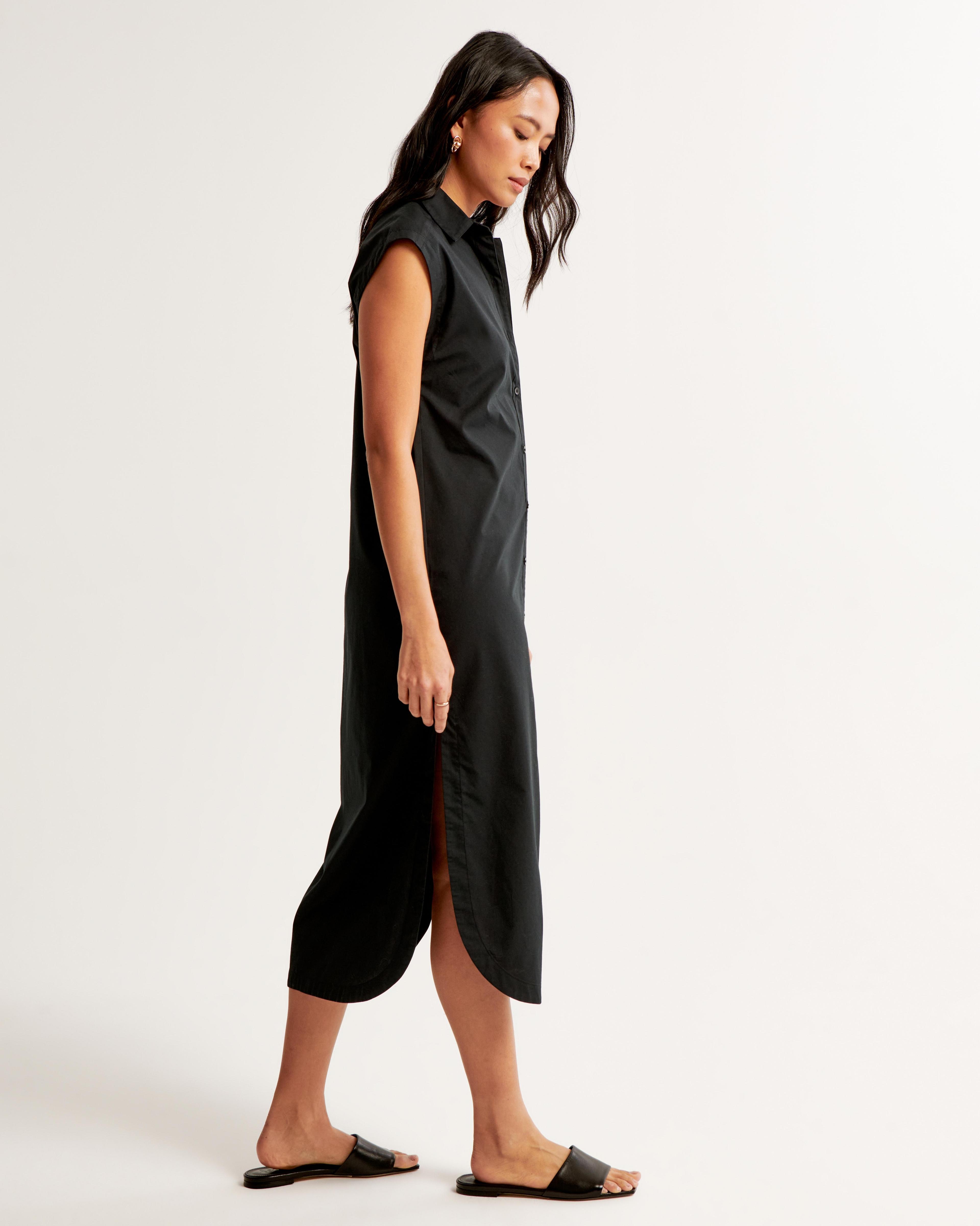 Button-Through Midi Shirt Dress Product Image