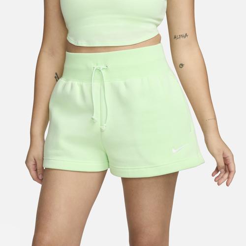 Nike Womens Nike Fleece HR Shorts - Womens Aqua/White Product Image