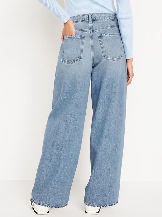 Mid-Rise Baggy Wide-Leg Jeans Product Image