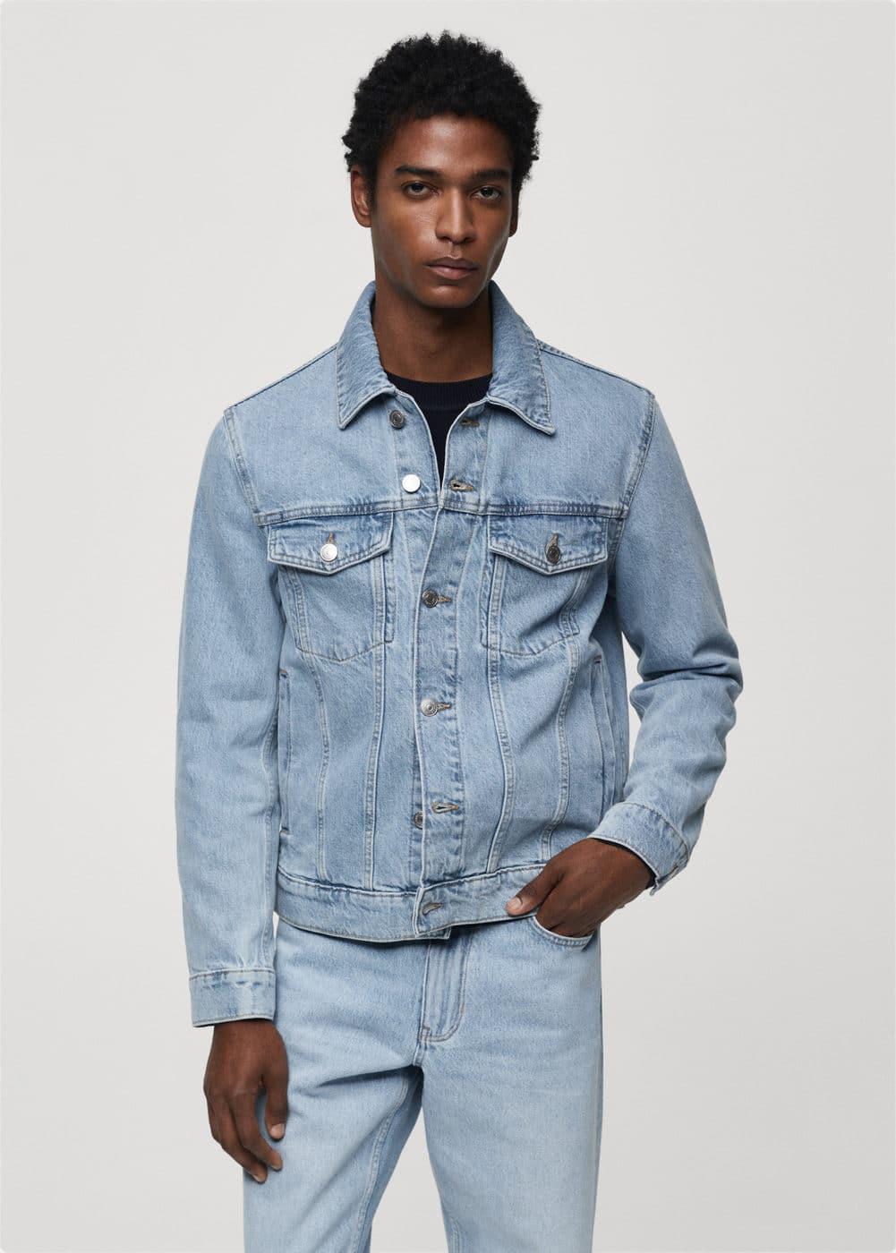 MANGO MAN - Pocketed denim jacket light blueMen Product Image