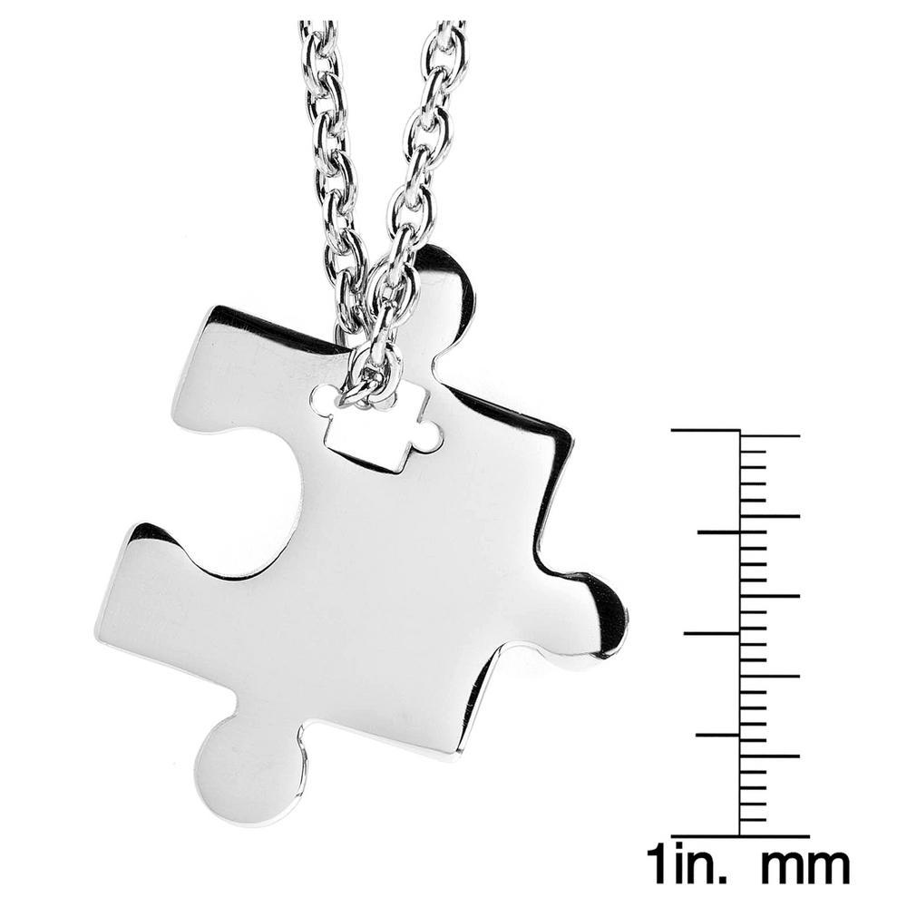 Womens West Coast Jewelry Stainless Steel Jigsaw Puzzle Piece Pendant Necklace Product Image