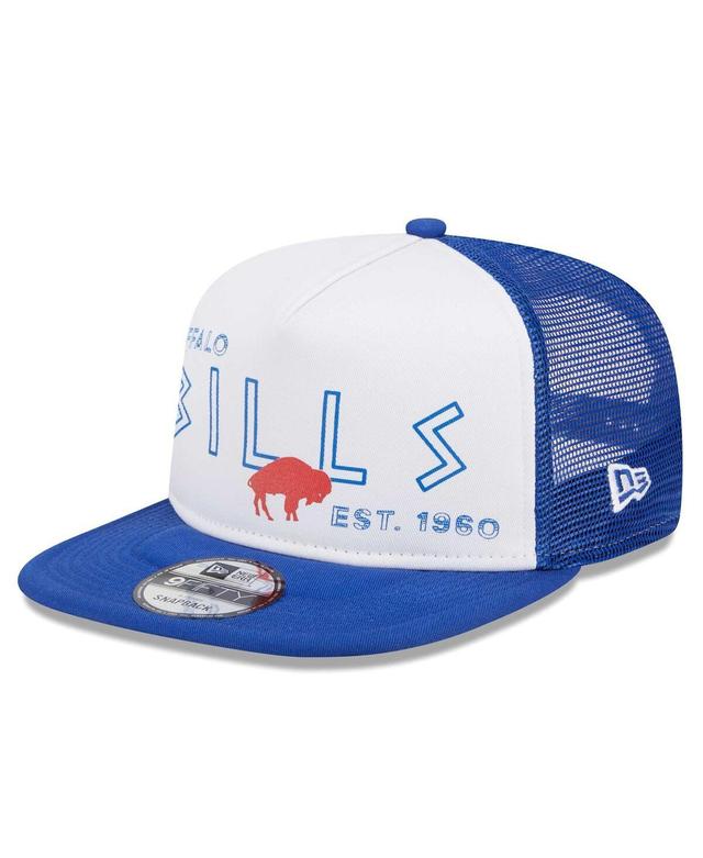 Mens New Era White Buffalo Bills Gridiron Classics Banger 9FIFTY Trucker Snapback Hat - White Product Image