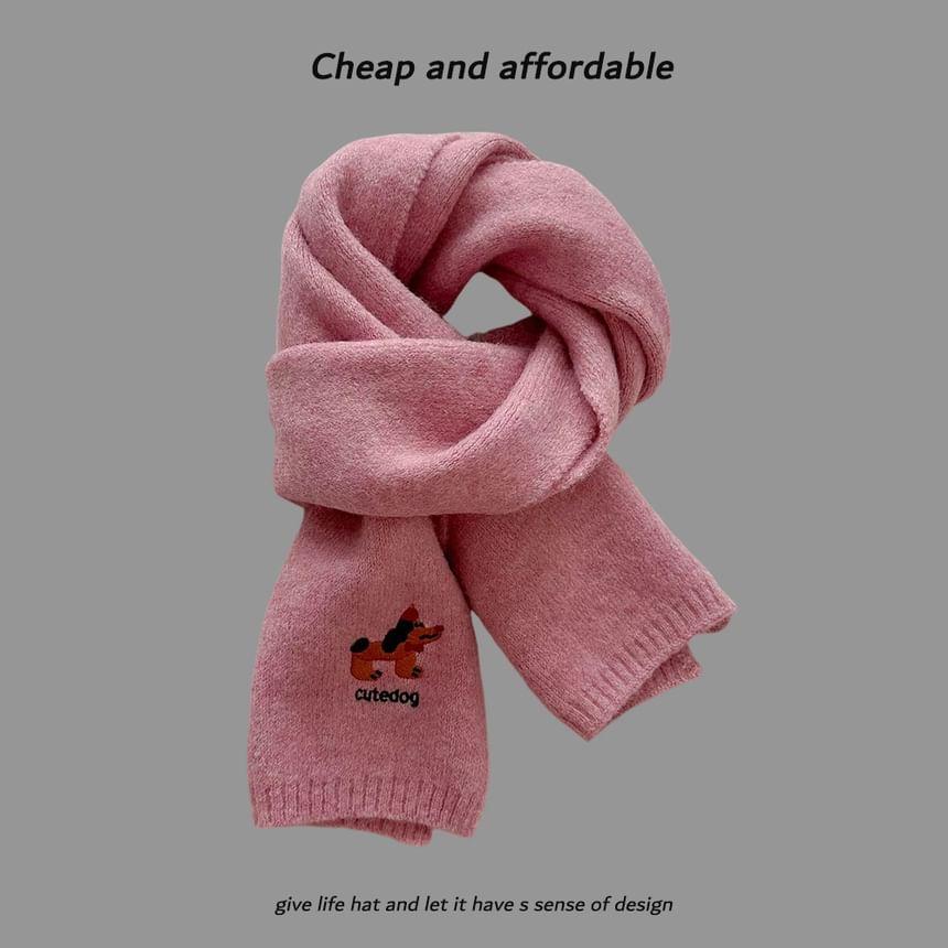 Dog Embroidery Scarf Product Image