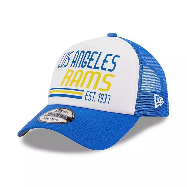 Mens New Era /Royal Los Angeles Rams Stacked A-Frame Trucker 9FORTY Adjustable Hat Product Image