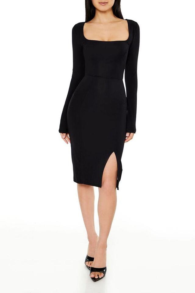 Square-Neck Bodycon Midi Dress | Forever 21 Product Image