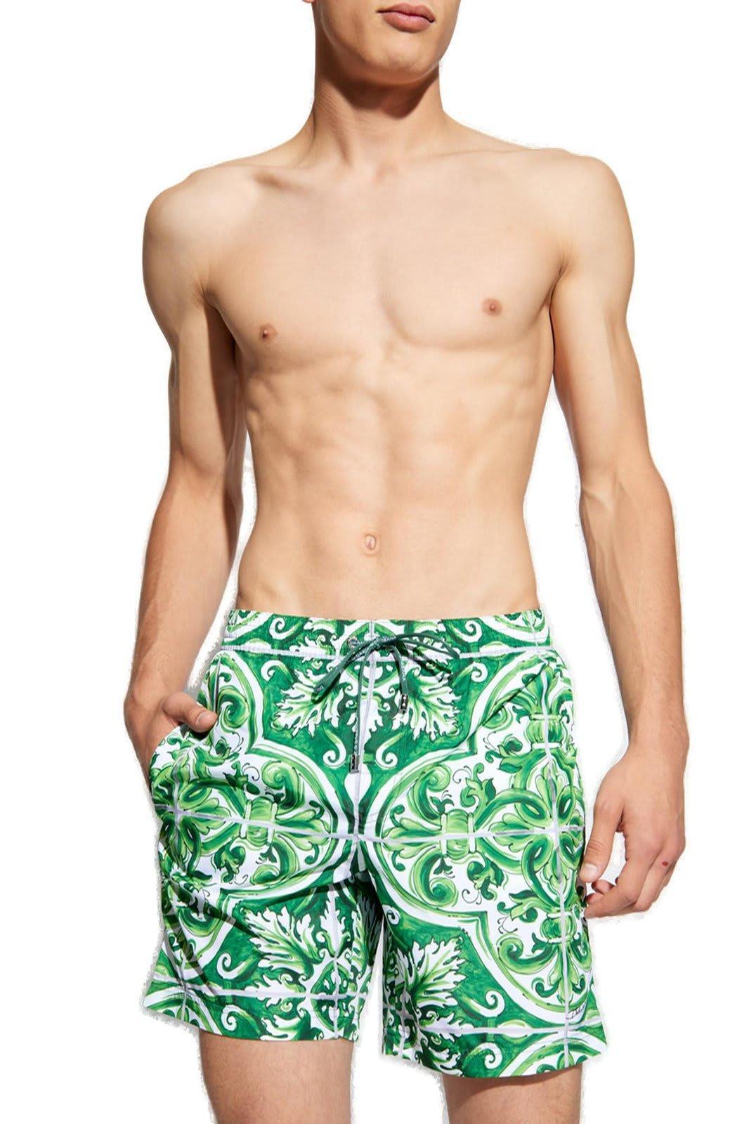 Majolica Printed Swim Shorts In Green Product Image