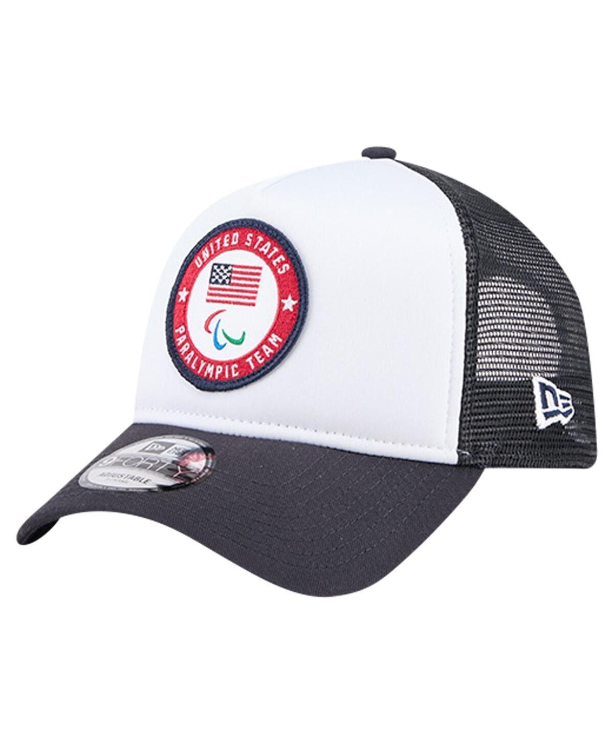 New Era Mens Navy U.s. Paralympics Color Block A-Frame Trucker 9FORTY Adjustable Hat Product Image